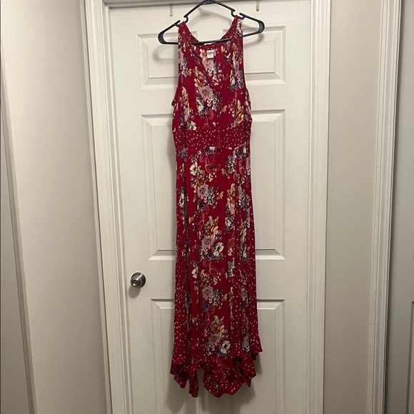 Bila Dresses & Skirts - Bila Red Floral High Low Maxi Dress